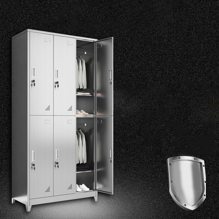 Stainless Steel Modern Storage Cabinet Chrome Metal Cabinet with Hinged Doors