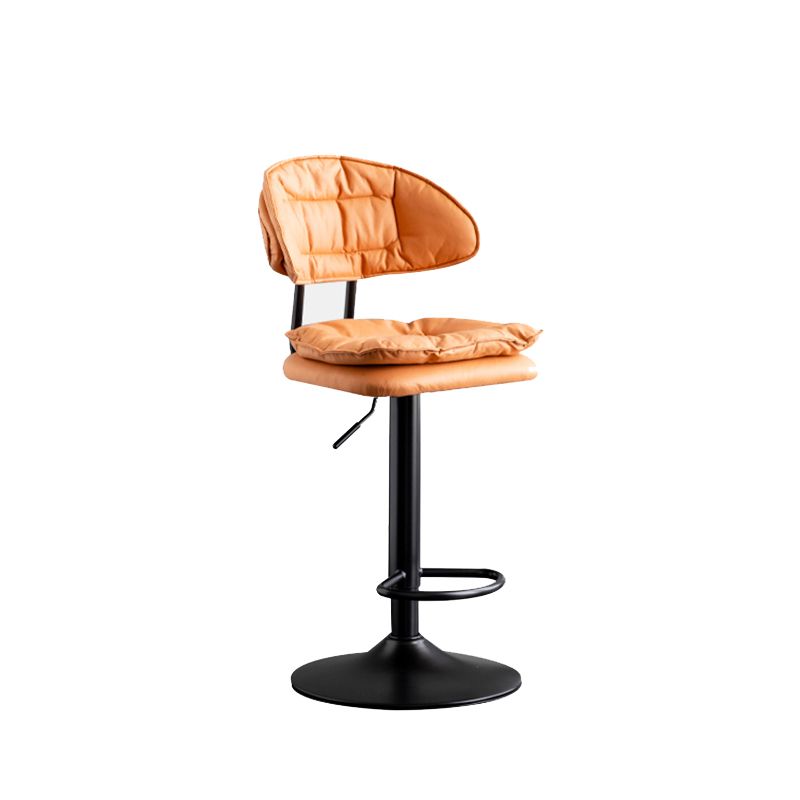 Scandinavian Metal Barstool Fabric Low Back Counter Stool in Matte Finish for Indoor