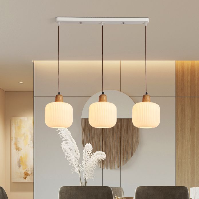 Wit Rubberwood Hanglampverlichtingsarmaturen Moderne Lantern Suspension Lamp voor restaurant
