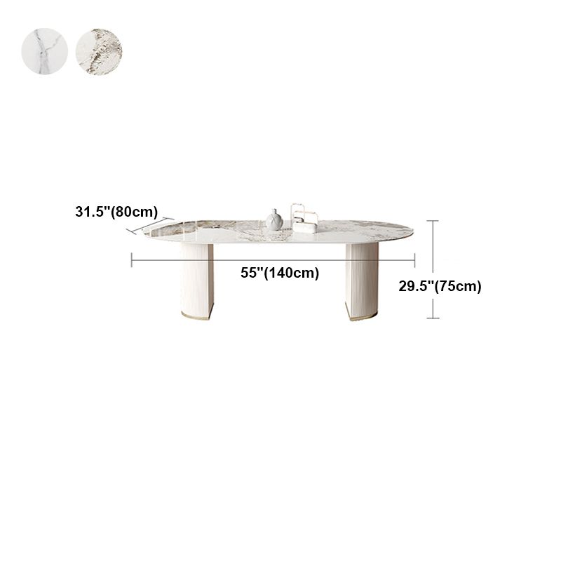 Muebles de lujo tradicionales Oval Pedestal doble mesa de comedor para el hogar