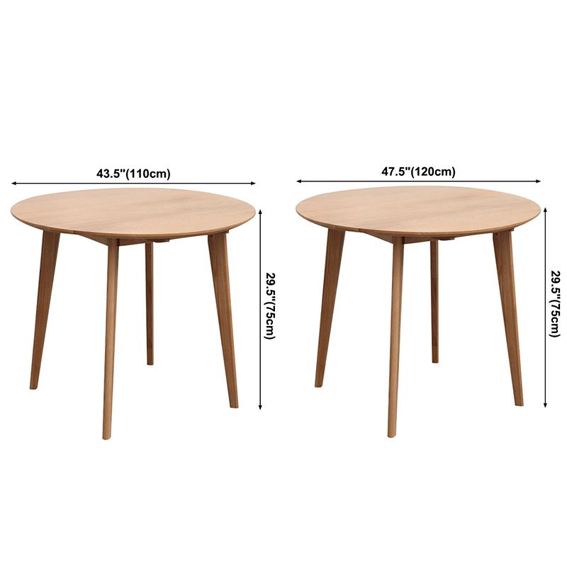 Contemporary Round Dining Table Oak Solid Wood Table for Home Kitchen Dinner