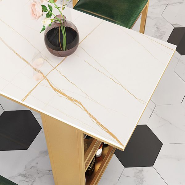Modern Marble Storage Counter Height Table Modern Rectangle Bar Height Pub Table