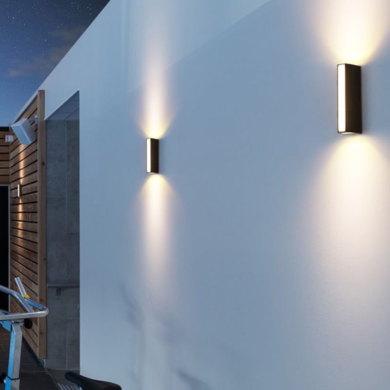 Zeitgenössische schwarze Wandleuchte geometrische Wandscheibe mit Aluminium für draußen