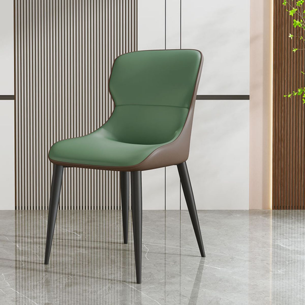 Modern Parsons Side Chair Leather Indoor Dining Chair (Set of 2)