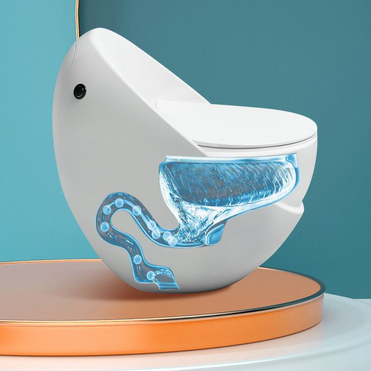 Modern Skirted Toilet Floor Mounted One Piece Flush Toilet with Toilet Seat