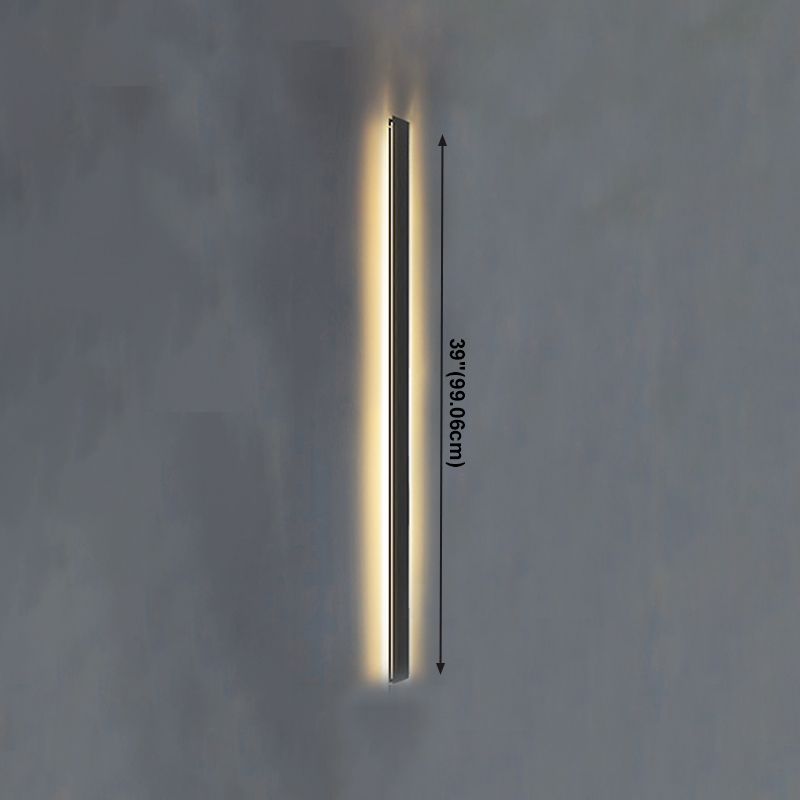 Modern Style Linear Wall Sconce Lights Metal 1 Light Wall Lighting Ideas in Black