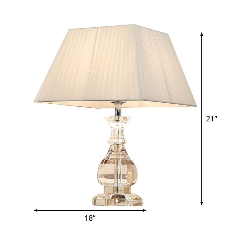 1 Kopf Vase Form Tabelle Licht modernistische handgeschnittene Kristall kleine Schreibtischlampe in Weiß