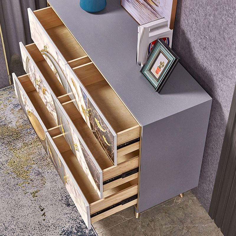 Wooden Storage Chest Dresser Classic Glam Storage Chest with Drawers