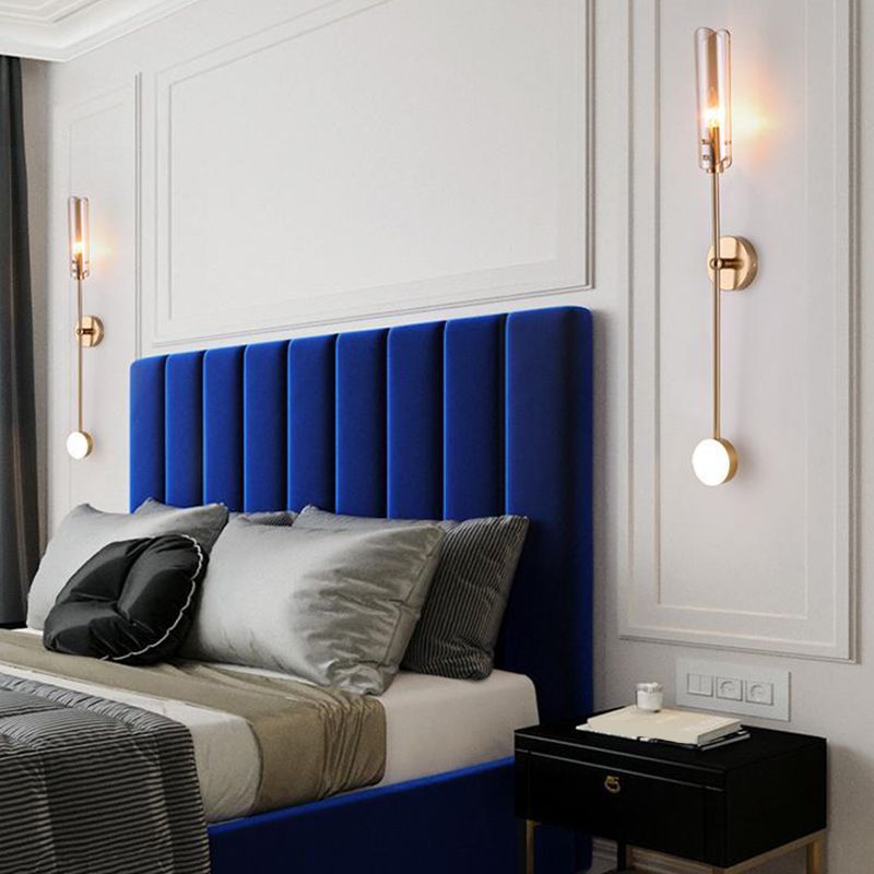 Contemporary Ball Shape Wall Light with Glass Shade for Living Room