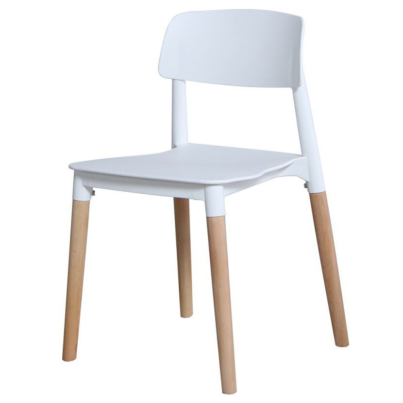 Plastic Dining Chairs Contemporary Open Back Dining Side Furniture in Matte Finish
