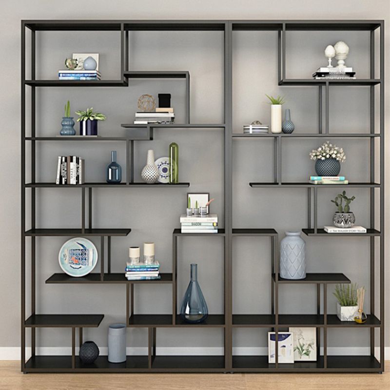 9.84"W Bookshelf Black Open Back Modern Style Bookcase for Home Office