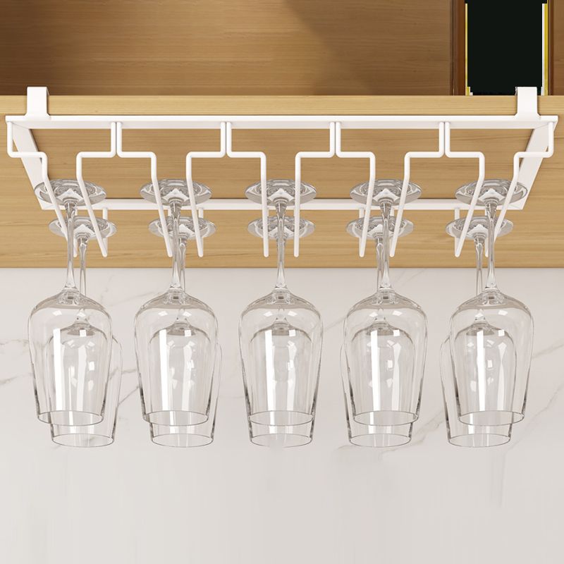Contemporary Hanging Wine Glass Rack Metal Glass & Stemware Holder