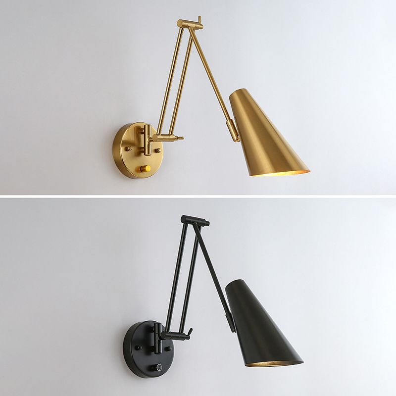 Modern Style Metal Wall Sconce 1 Light Wall Mount Light for Bedroom Bedside