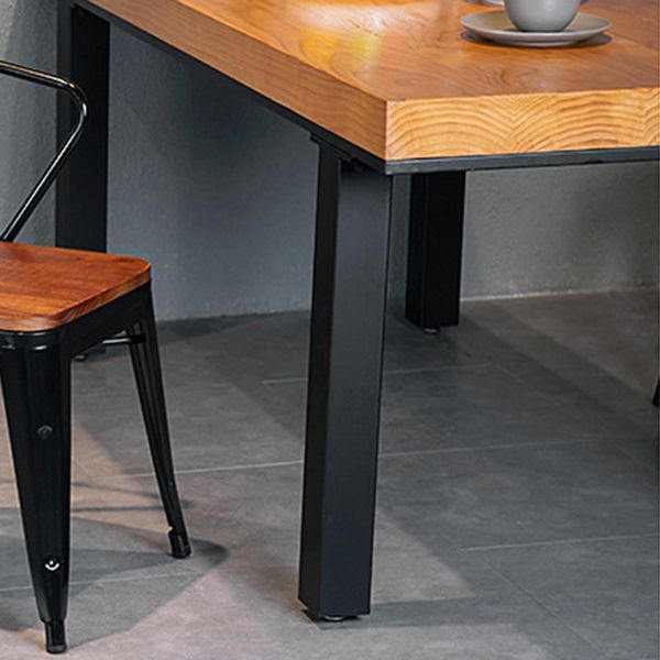 Industrial Pine Wood Table Rectangle 4 Legs Base Dining Table for Kitchen