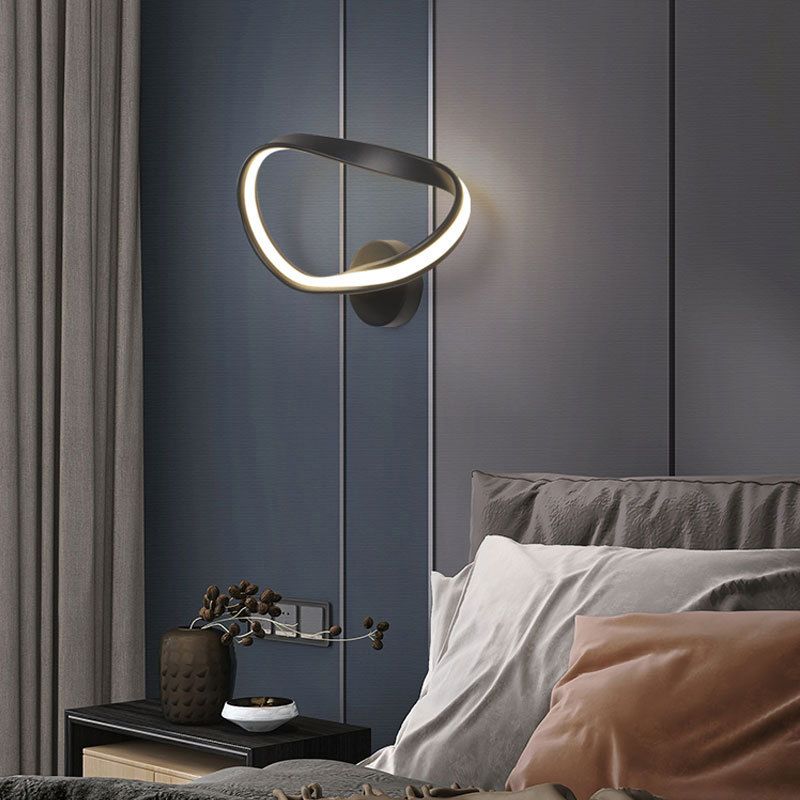Modern Unique Shape Wall Light Fixture Wall Mounted Lighting in Black for Bedroom