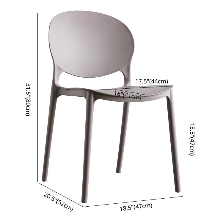 European Glam Style Plastic Chair Kitchen Dining Room Open Back Side Chairs