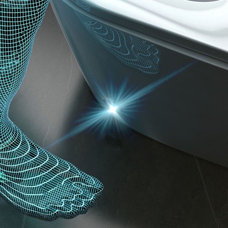 Contemporary 17.32" H White Electronic Toilet Elongated Floor Standing Bidet