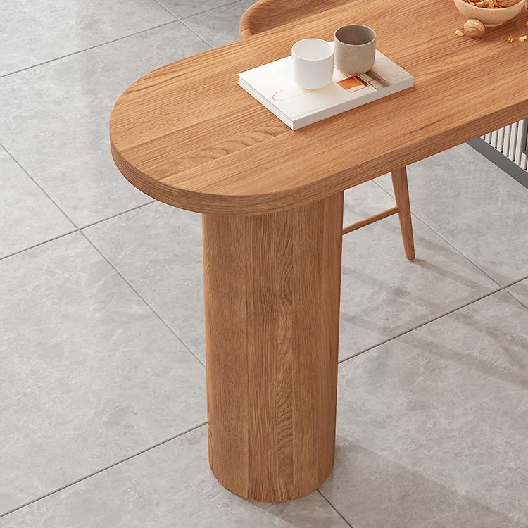 Wood Bar Dining Table Contemporary Double Pedestal Bar Table