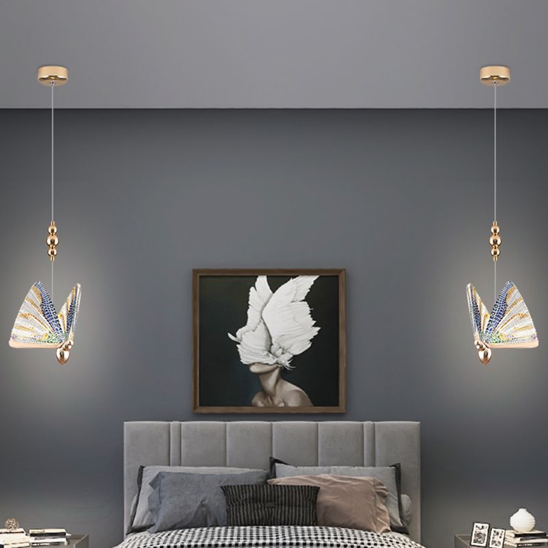 Modern de forma moderna de forma colgante de forma de mariposa Luz de metal para dormitorio para dormitorio