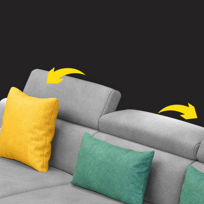 Contemporary High Back Sectionals 35.43"High 5-Seat Square Arm Sofa for Apartment