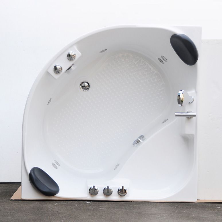 Bathroom Small Tub Modern Acrylic Corner Soaking Bathtub with Drain