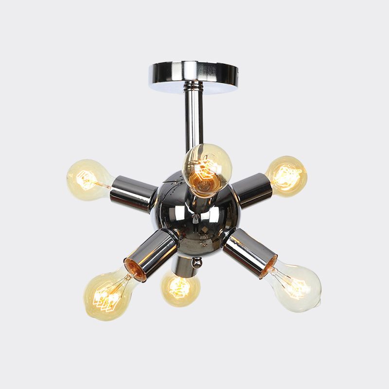 Chroom/gouden Sputnik semi-inbouw vintage ijzer 6/9/12 lichten restaurant verzonken plafondlamp armatuur