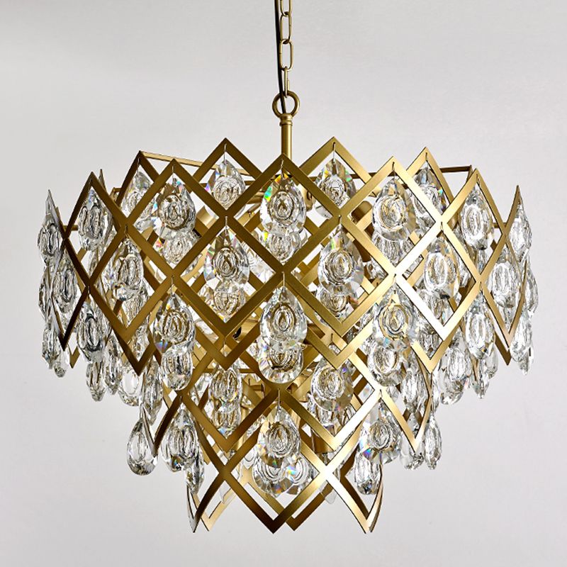 Accesorio de lámpara de lámpara de metal posmoderno lámpara de araña de oro para sala de estar