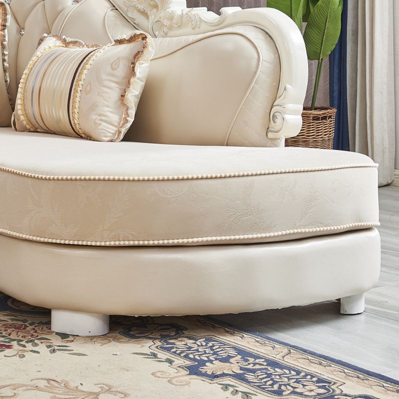 78" Wide French Country Sectional Sofa Leather Sleeper Sectional