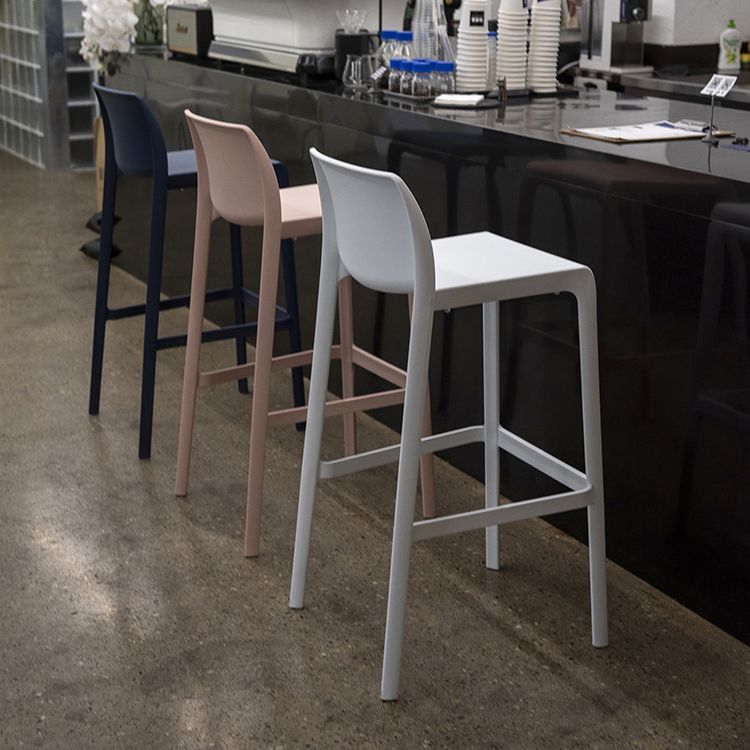 Taburetes de mostrador Macron contemporáneos, taburete de bar de plástico para interiores, sin brazos, para cocina