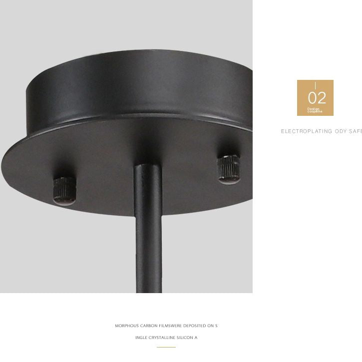 Lámpara de lámpara sombreada de negro simplicidad estilo techo de metal luz colgante de techo