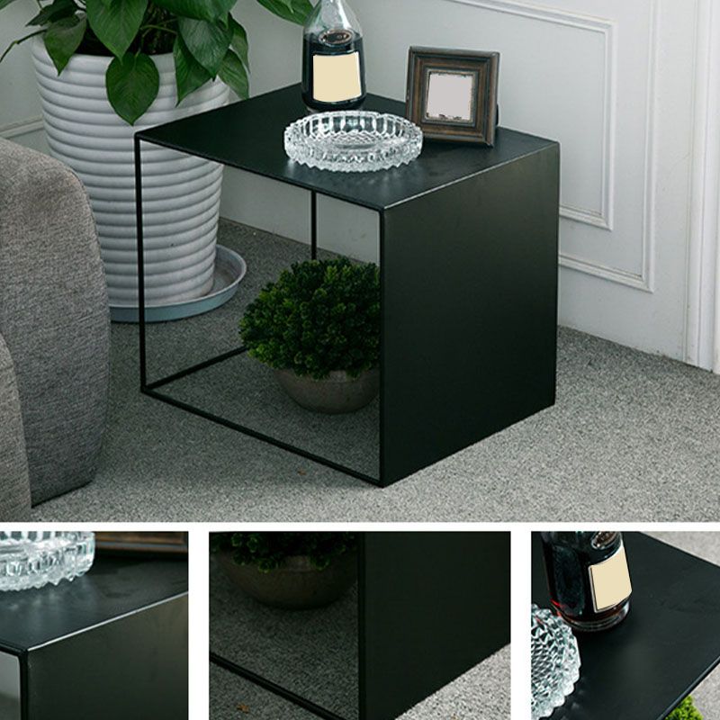 Mid-Century Modern Coffee Table in Black Iron Cocktail Table