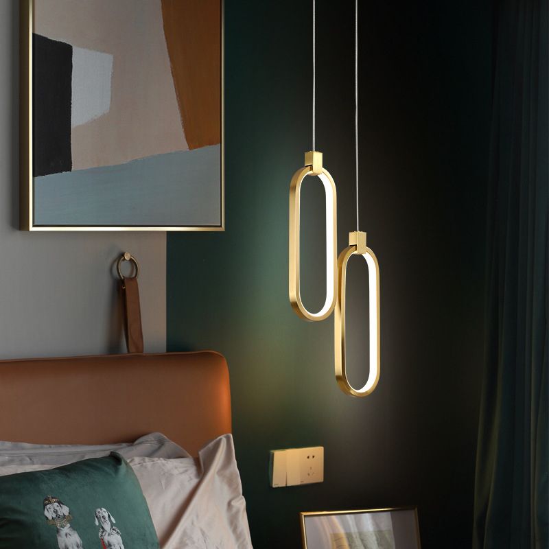 Modern Simplicity LED Pendant Light Aluminium Linear Hanging Lamp with Silicone Shade