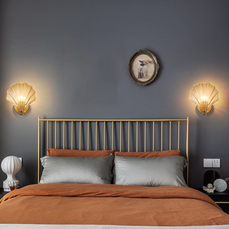 Creative Wall Light Fixture Nordic Wall Light Sconce with Glass Shade for Bedroom