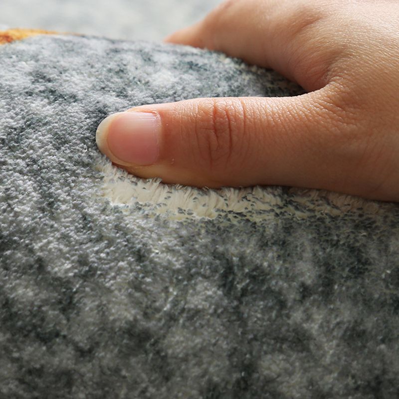 Fancy Gray Tone Indoor Rug Geometry Print Rug Polyester Stain Resistant Living Room Rug