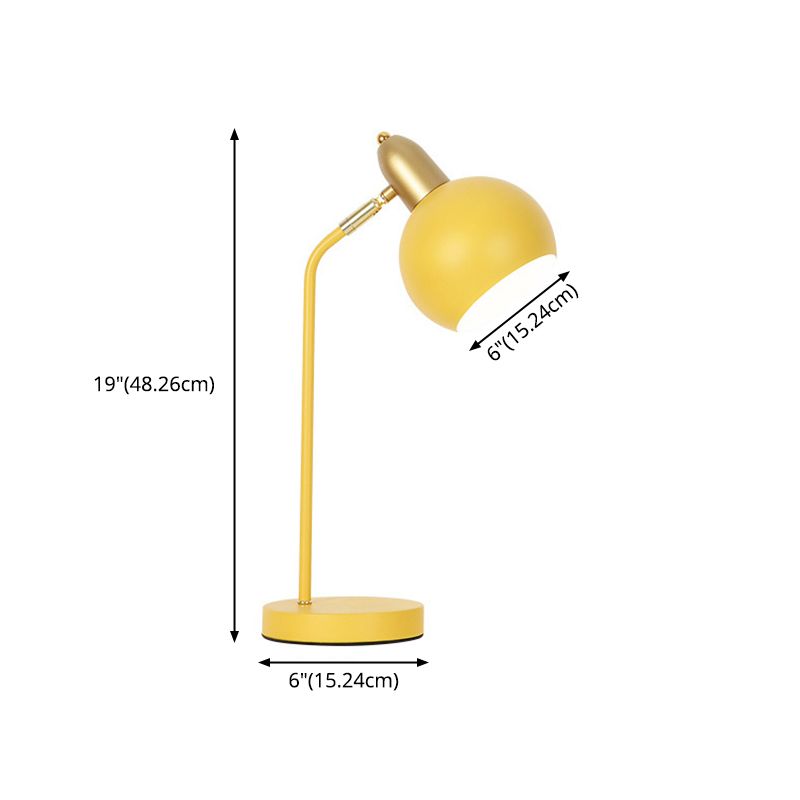 Lighting de mesa de domo metálico Macaron 1 Lámpara de lectura ajustable de cabeza para dormitorio