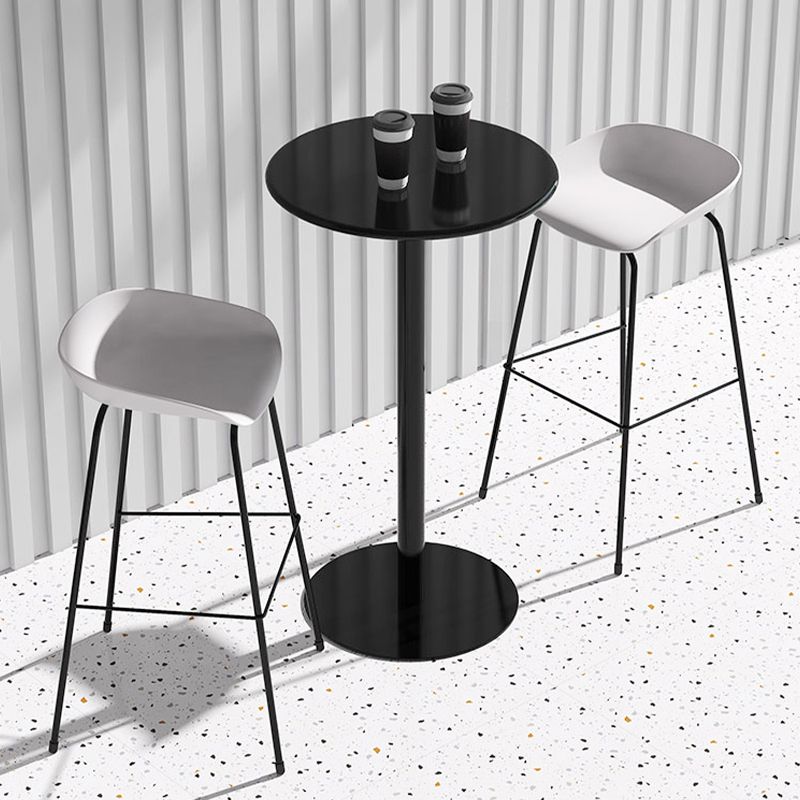 Contemporary Living Room Plastic low Back Bar Stool with Footrest