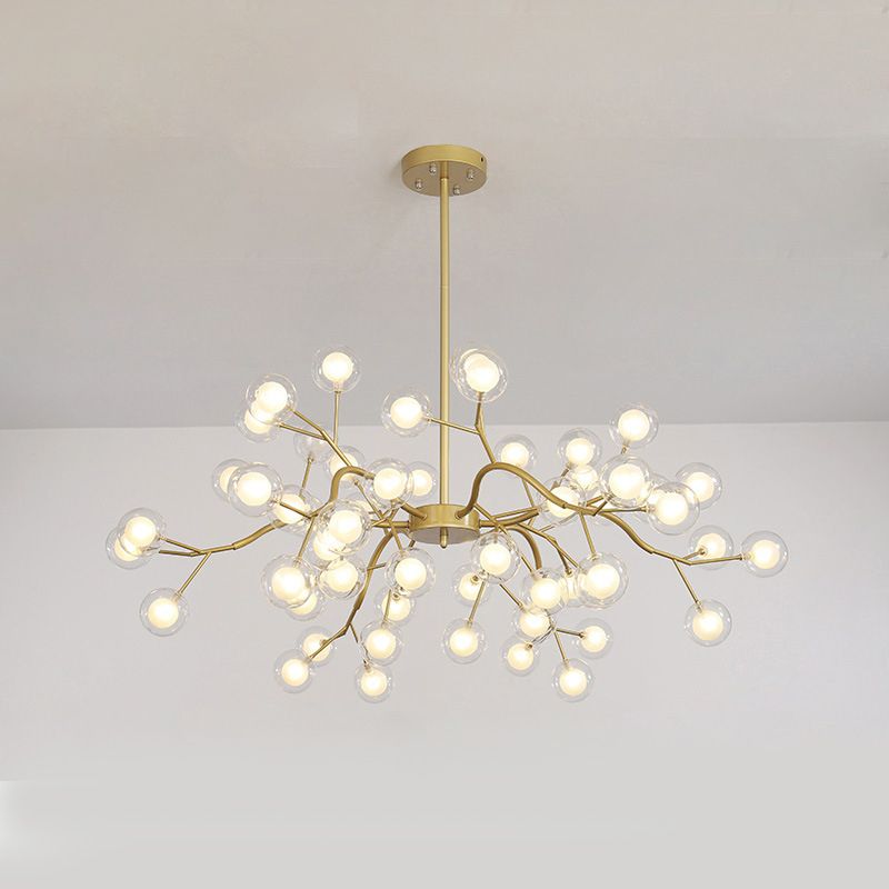 Modern Branch-Like Wireframe Chandelier Metal Living Room LED Hanging Light Fixture