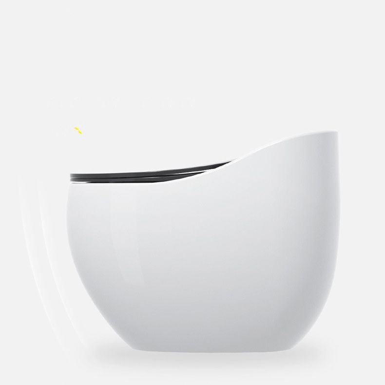 1-Piece Round Flush Toilet 0.8/1.28 GPF Ceramic Toilet Bowl for Bathroom