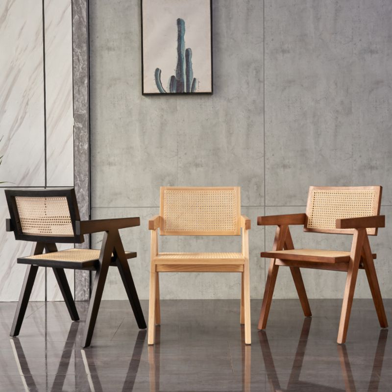 Silla de comedor de madera tradicional, sillas de comedor de ratán para uso en restaurantes