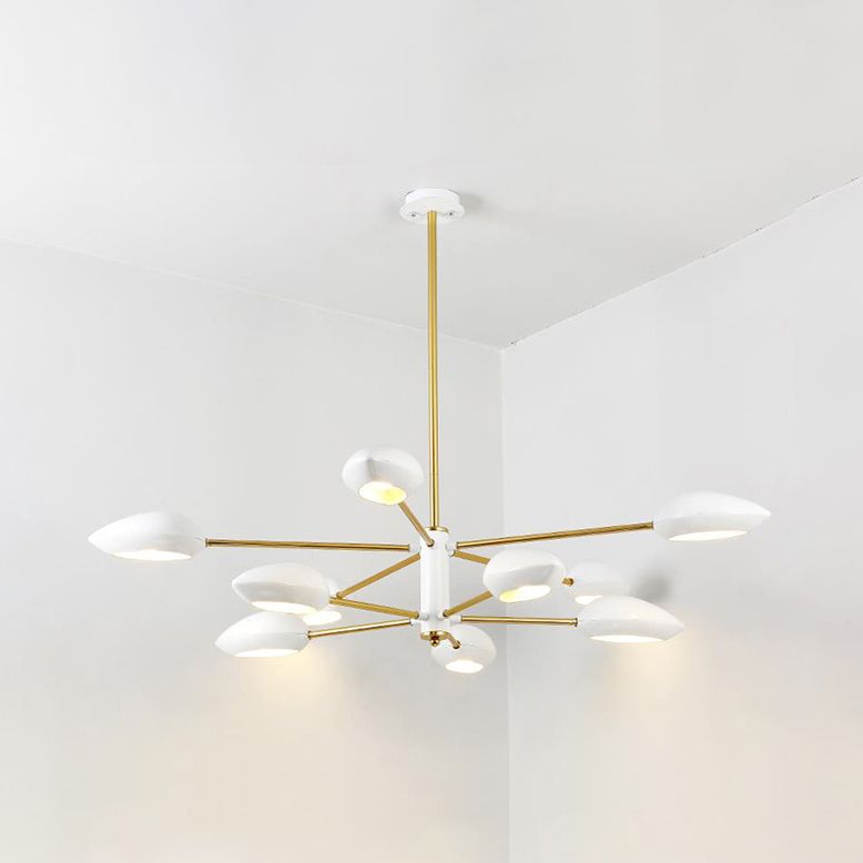 Ellipse Dining Room Hanging Light Contemporary Metal 5/6/8 Lumières Lumière de lustre noir / blanc