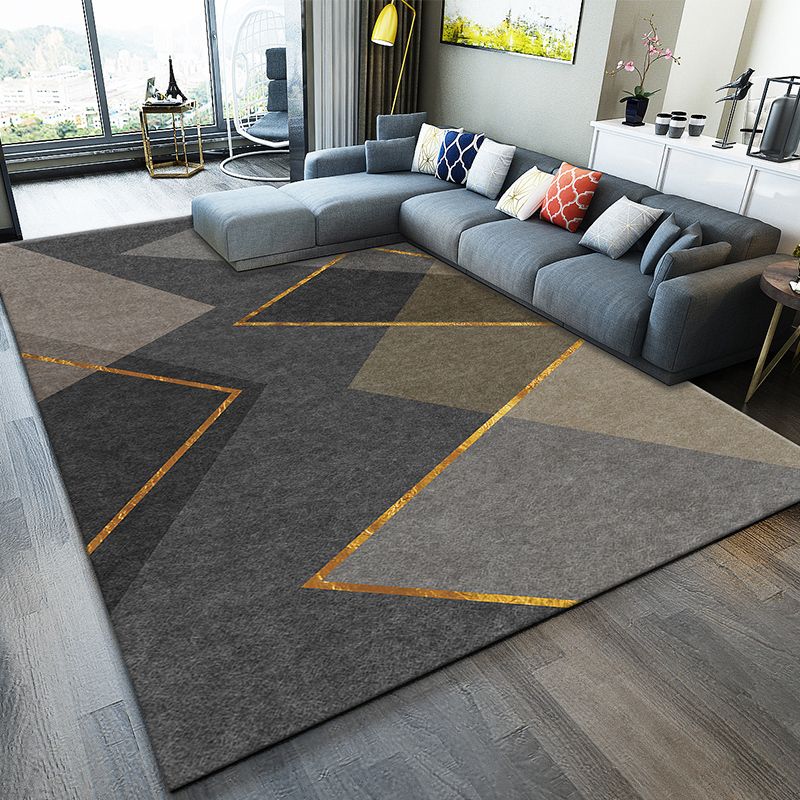 Simplicidad Área de impresión Rectángulo Alfombra alfombra alfombra de poliéster sin deslizamiento alfombra interior para sala de estar