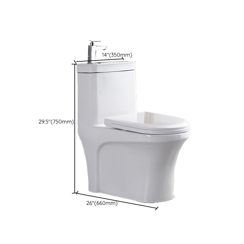 Contemporary Ceramic Toilet Bowl One Piece Skirted Urine Toilet with Seat