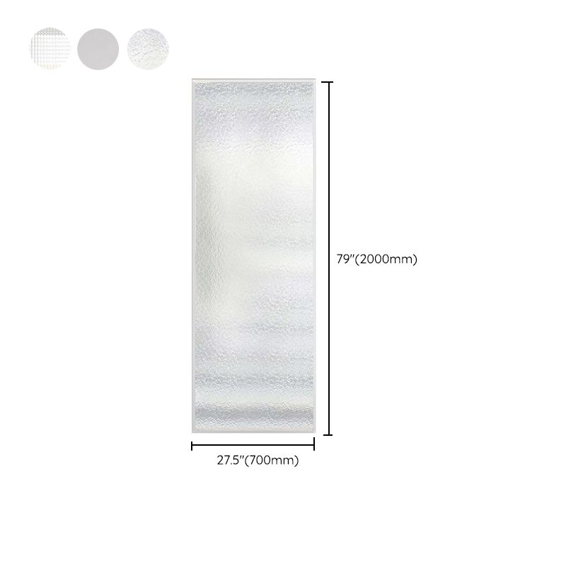 Fixed Shower Screen White Full Frame Tempered Glass Shower Door