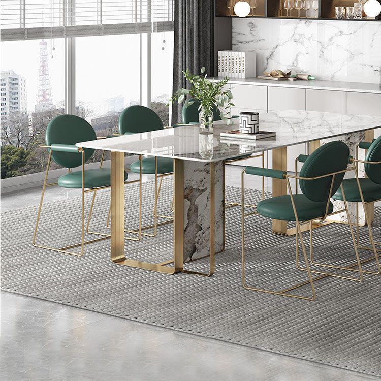 Luxury Sintered Stone Top Dining Set Rectangle 1/2/4/5/7 Pieces Dining Table with Chairs