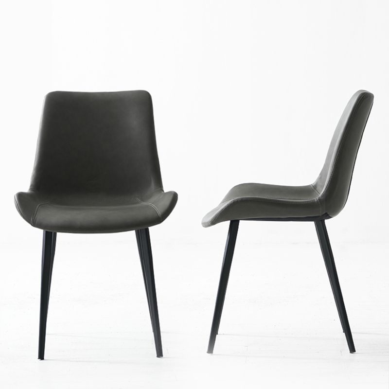 Sillas de comedor estilo moderno Sillas auxiliares sin brazos para cocina con patas de metal