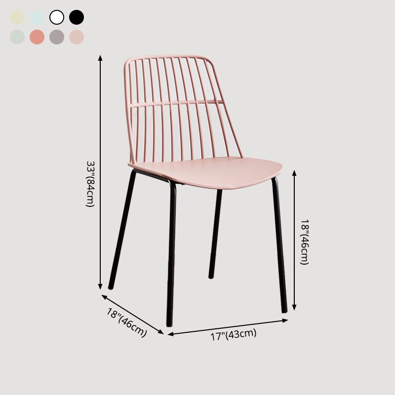 Accueil Salle à manger Chaises sans accoudoirs Chaises d'appoint de salle à manger avec pieds en métal (Ensemble de 4)