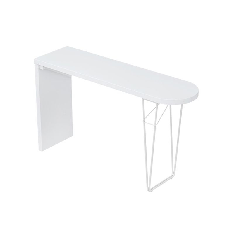 Modern Wooden Bar Dining Table White Bar Height Pub Table with Double Pedestal