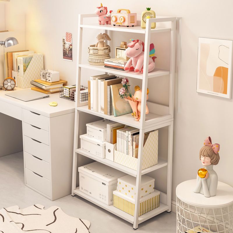 11.81" Wide Ladder Bookshelf Contemporary Metal and Wood Bookcase