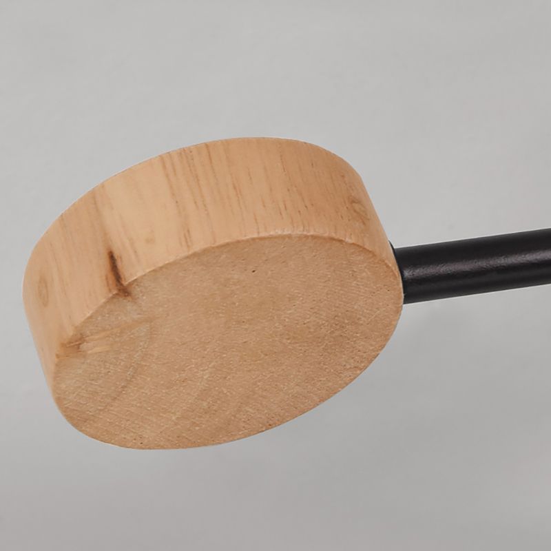 Luz de techo redondo nórdico Luz de montura de montura de luz múltiple con madera para dormitorio