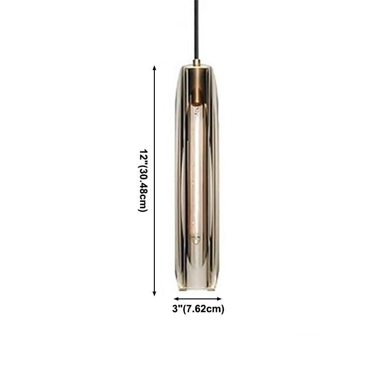 Crystal Pendante Light Modern Style Smoke Grey Pendant lampe Pice pour le salon
